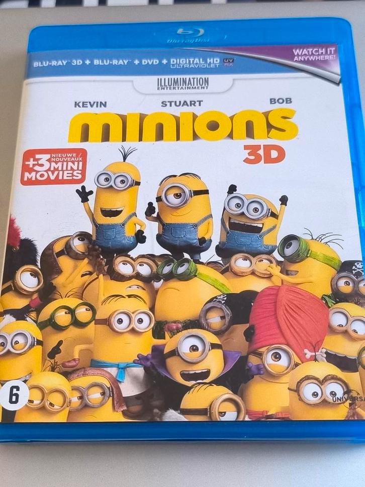 Blu-ray + Blu-ray 3D + DVD Minions, Cd's en Dvd's, Blu-ray, Gebruikt, 3D, Ophalen of Verzenden
