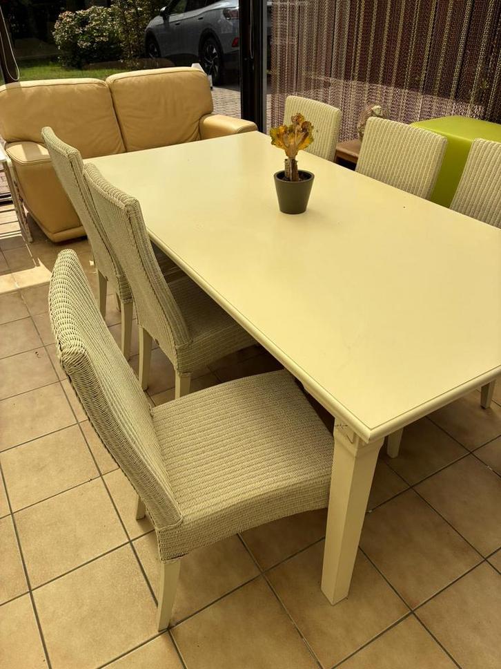 Tafel met stoelen van classic loom, Huis en Inrichting, Complete eetkamers, Gebruikt, 4 tot 6 stoelen, Ophalen