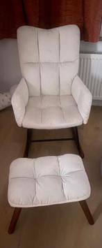 Schommelstoel met voetenbank, Huis en Inrichting, Fauteuils, Ophalen, Zo goed als nieuw, Stof