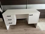 Witte bureau met zwarte handvaten, Enlèvement, Utilisé, Bureau