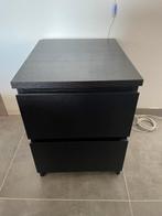 Table de nuit IKEA malm noir, Maison & Meubles, Enlèvement, Comme neuf