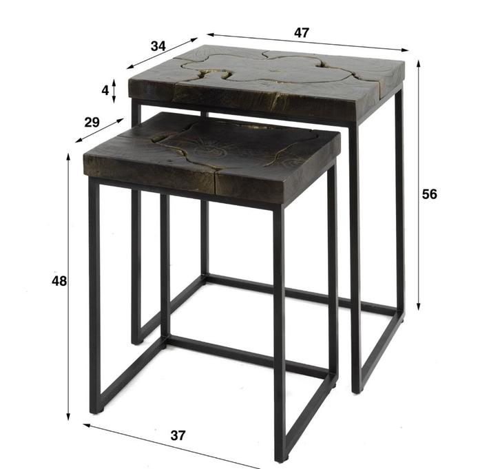 Bijzettafels, Huis en Inrichting, Tafels | Bijzettafels, Nieuw, Rechthoekig, 45 tot 60 cm, Hout, Ophalen