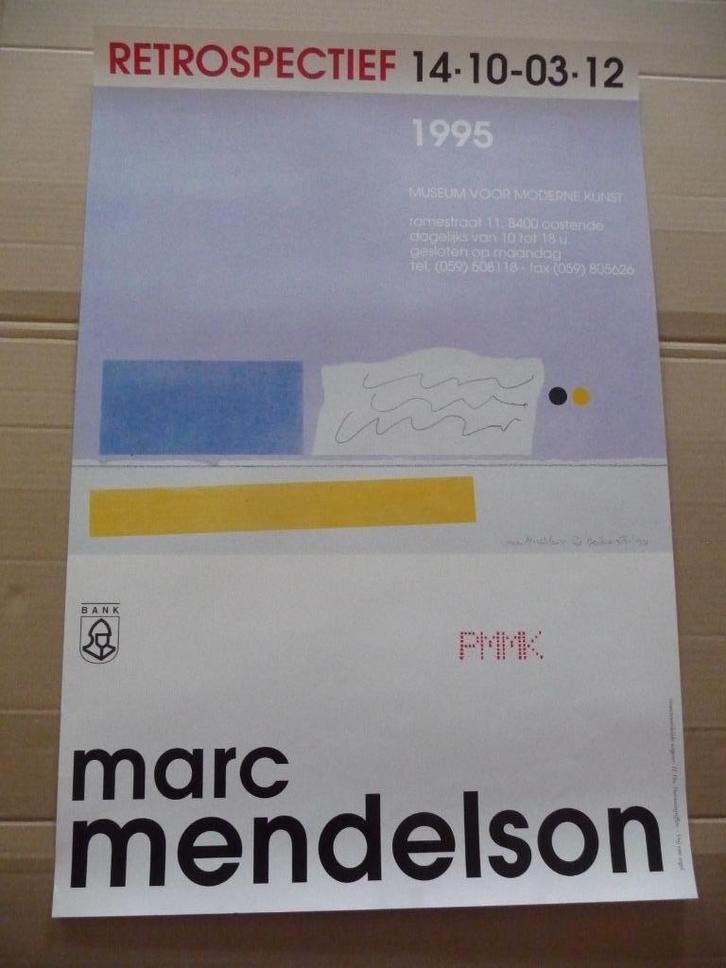 Marc Mendelson, zeldzame affiche, PMMK OOSTENDE 1995, Antiek en Kunst, Kunst | Litho's en Zeefdrukken, Ophalen of Verzenden