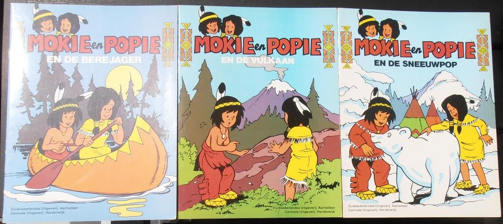 3 strips Mokie en Popie , Meerdere stripboeken, Verzenden, Zo goed als nieuw