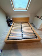 2 persoons bed voor 160 x 190, Huis en Inrichting, Slaapkamer | Bedden, Ophalen, Gebruikt, Bruin, Tweepersoons