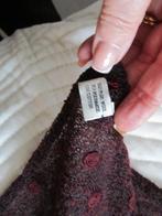 DELVAUX Etole - CLE DE SOL bordeauxrode sjaal met logo, Verzenden