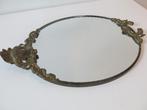Antieke Barok ovale spiegel messing ornamenten, Ophalen of Verzenden