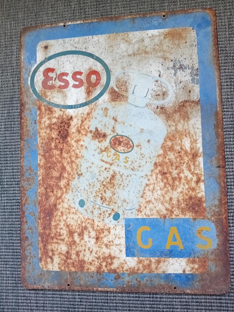 Plaque émaillée ESSO GAS, Collections, Marques & Objets publicitaires, Enlèvement
