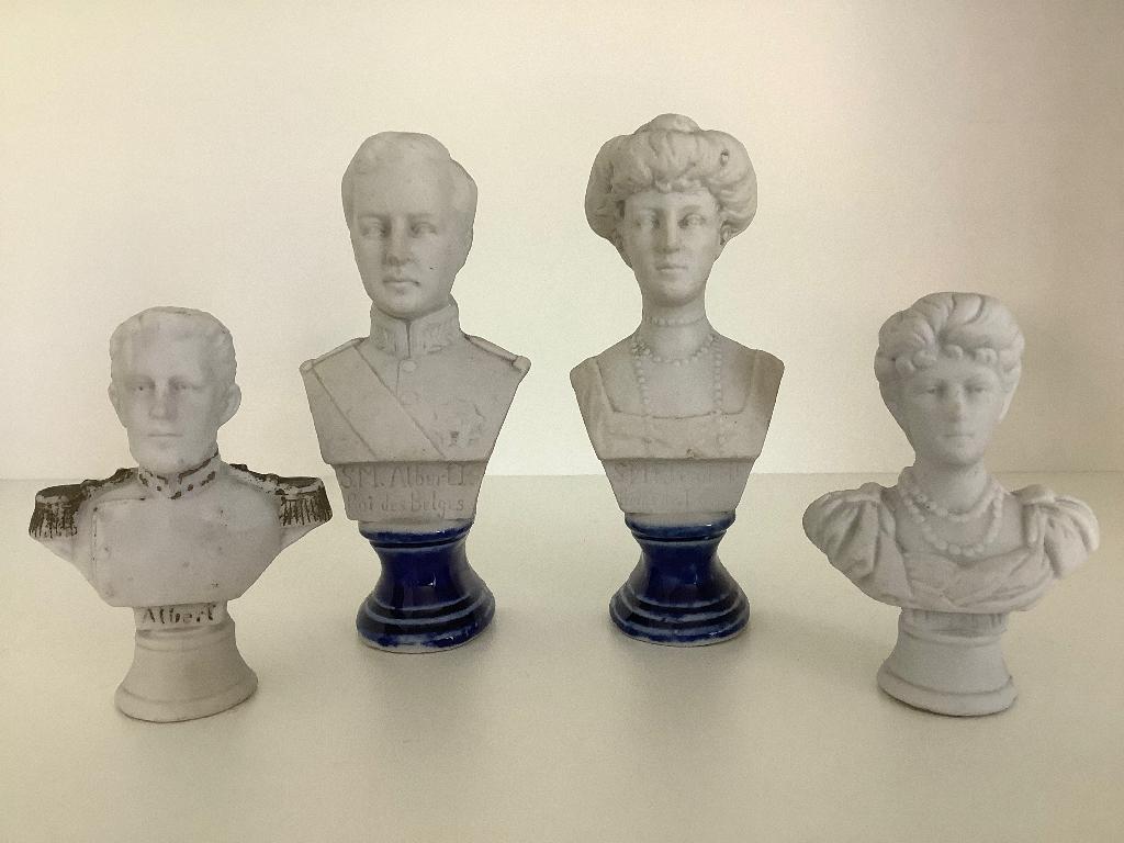 KLEINE PORSELEINEN BUSTE BELGISCHE KONINKLIJKE FAMILIE., Antiquités & Art, Antiquités | Porcelaine, Enlèvement