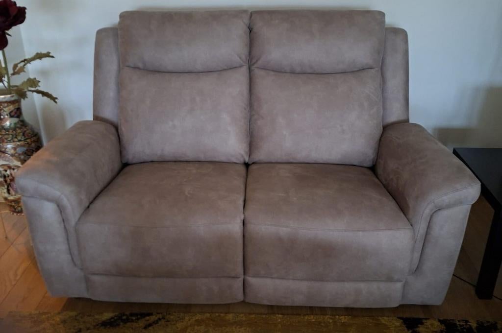 ZGAN salon 3+2 zit met 2 relax – 6 maanden oud + garantie, Ophalen, Zo goed als nieuw, Stof