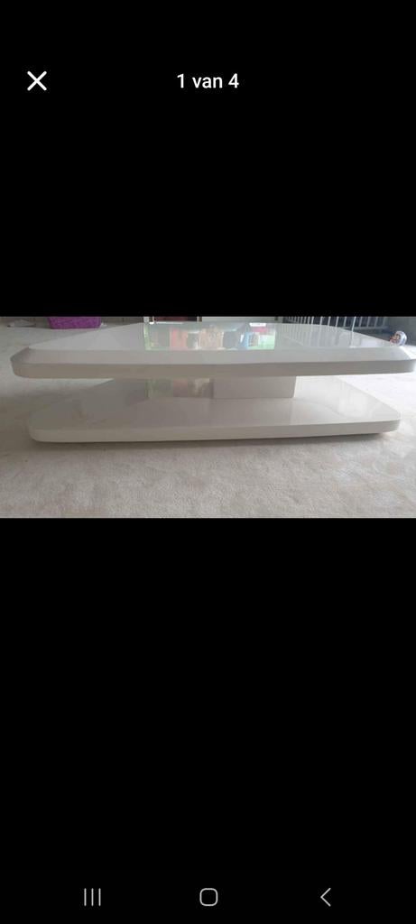 Design tafel wit hout lak, Ophalen