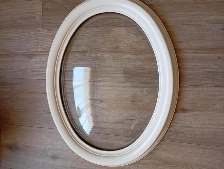 Ovale Houten Kader met Gebold Glas.. Hoogte 48 CM/38,5 CM, Huis en Inrichting, Woonaccessoires | Lijsten, Zo goed als nieuw, Minder dan 50 cm