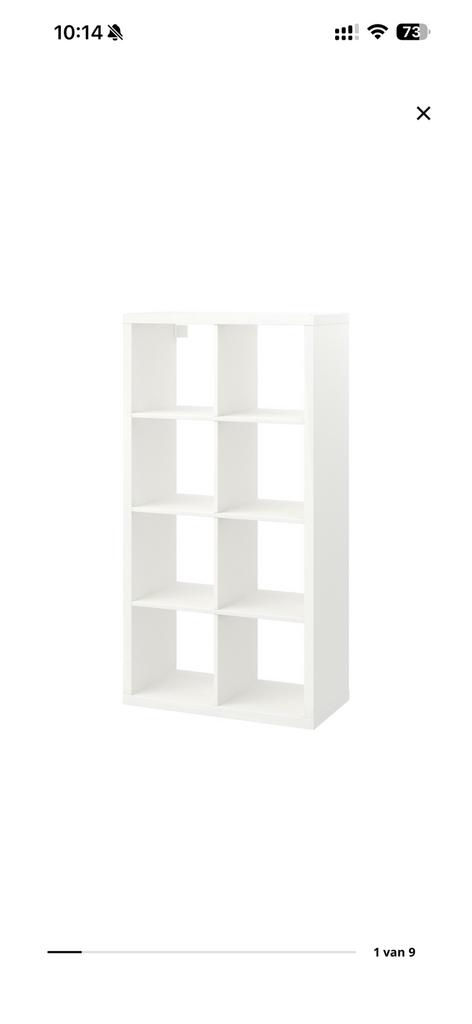 Witte Kallax kast met 4 deurtjes, Ophalen, 100 tot 150 cm, 50 tot 100 cm, Zo goed als nieuw