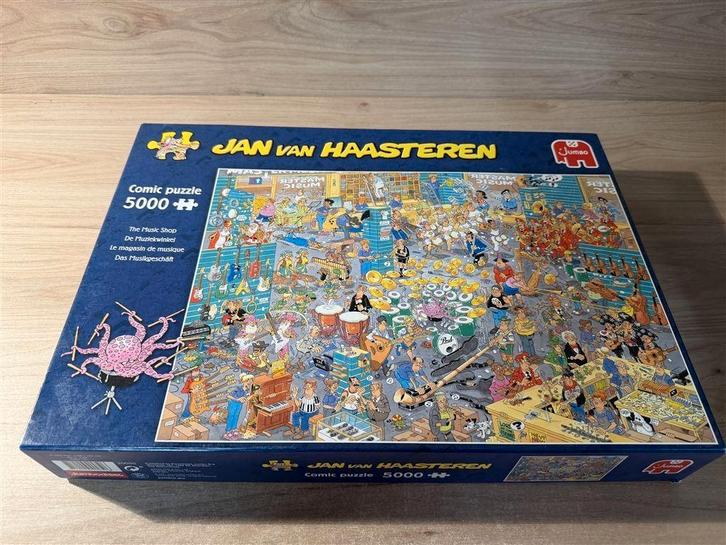 Jan van Haasteren - de muziek winkel - 5000 stuks - s6644, Hobby & Loisirs créatifs, Sport cérébral & Puzzles, Comme neuf, Envoi