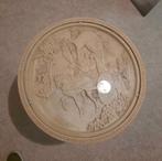 Vintage Chinese opiumtafel van imitatie ivoor, Overige materialen, Minder dan 55 cm, Gebruikt, Rond