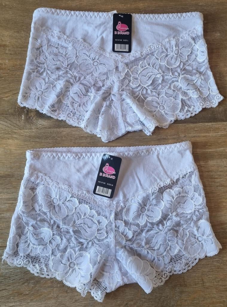 B BRAND 2x NIEUWE Damesslips Maat M Valt als Maat L, B Brand, Ophalen of Verzenden, Wit, Slip