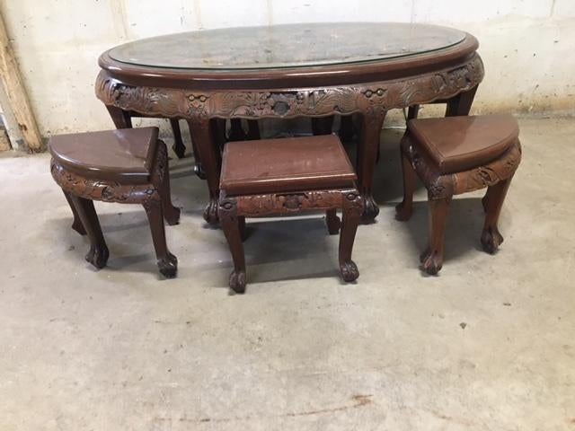 chinese salon tafel ovaal, Ophalen, Gebruikt, Chinees, Ovaal