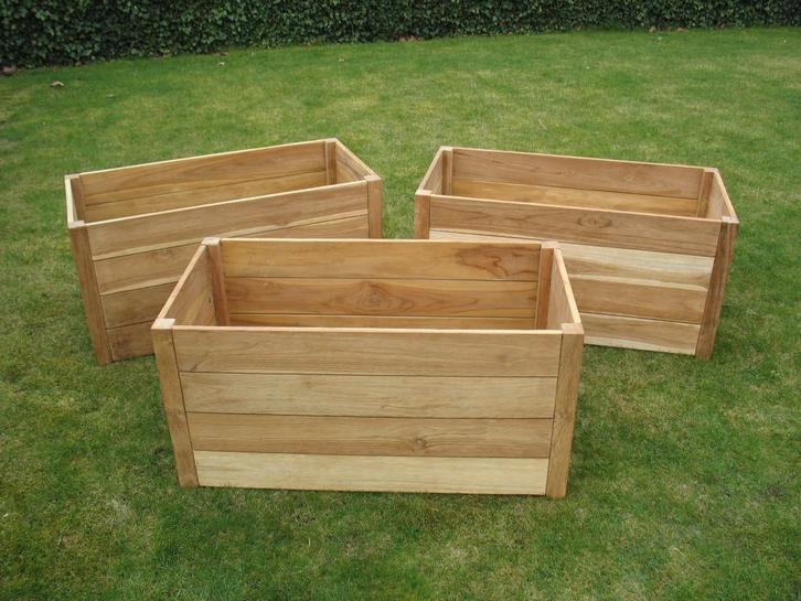 3 nieuwe outdoor hardhouten plantenbakken plantenbak, Jardin & Terrasse, Bacs à fleurs & Jardinières, Neuf, Rond, Enlèvement