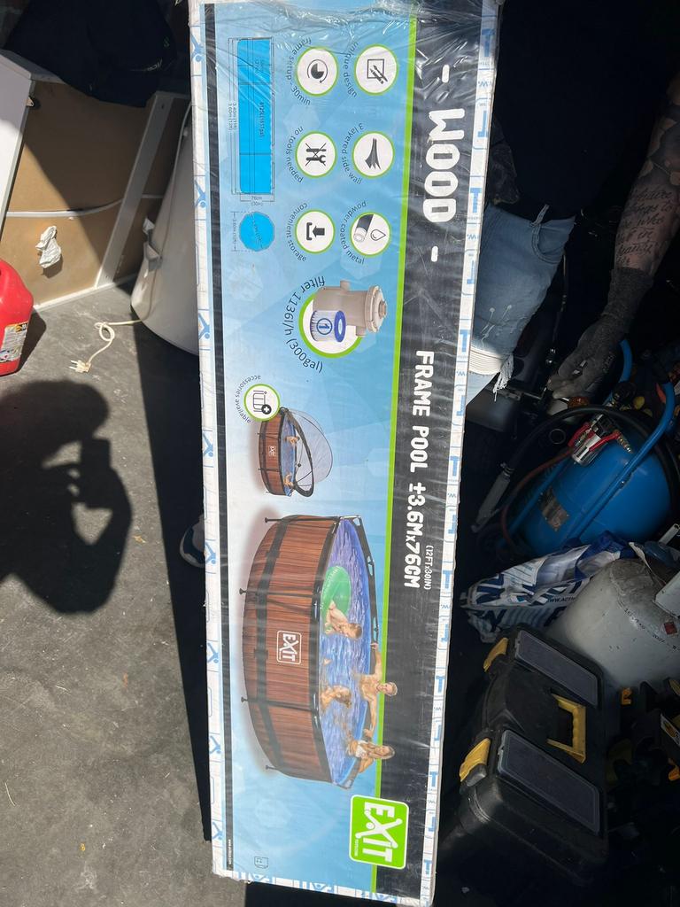 Zwembad wood look, Ophalen, Zo goed als nieuw