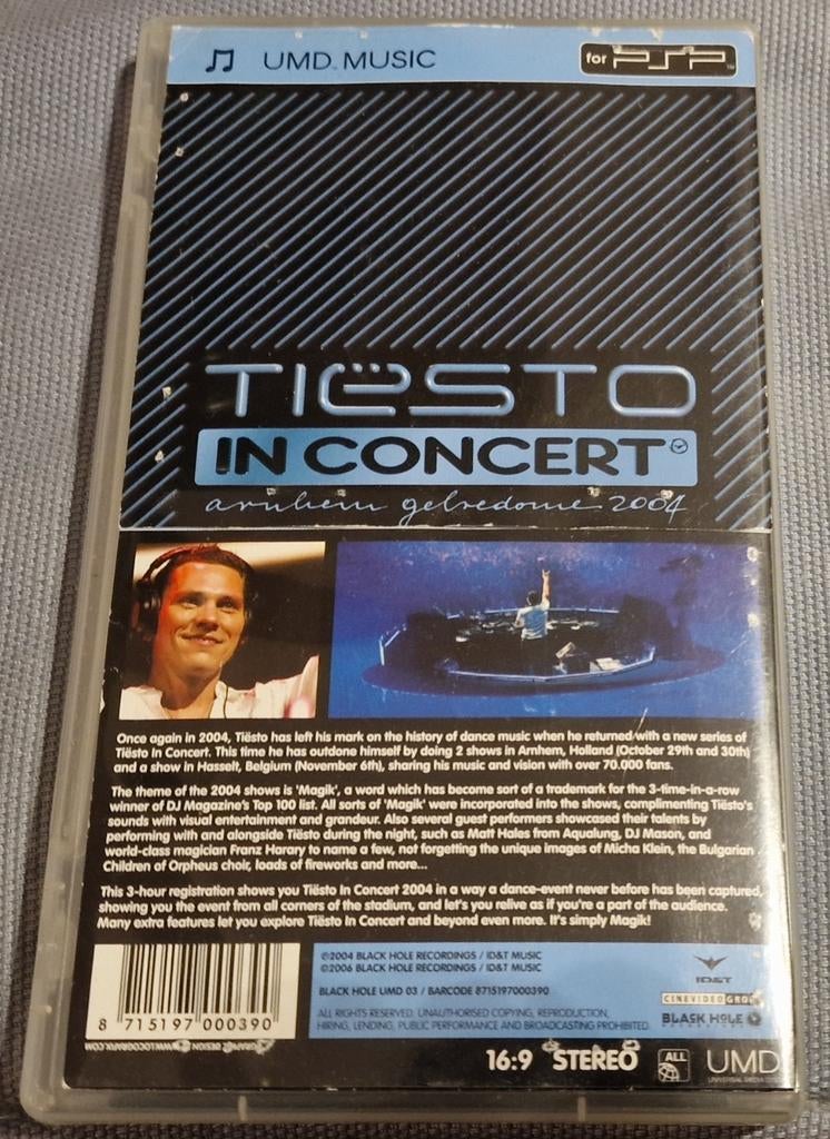 UMD MUSIC FOR SONY PSP "TIESTO IN CONCERT", Consoles de jeu & Jeux vidéo, Jeux | Sony PlayStation Portable, Enlèvement