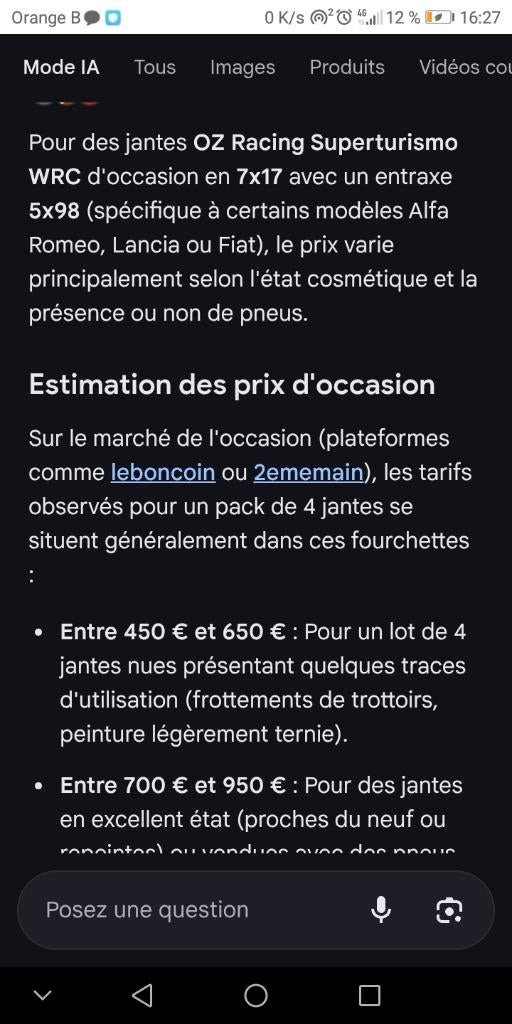 Jante oz 17 pouces 5x98, Enlèvement, 17 pouces, Jante(s)
