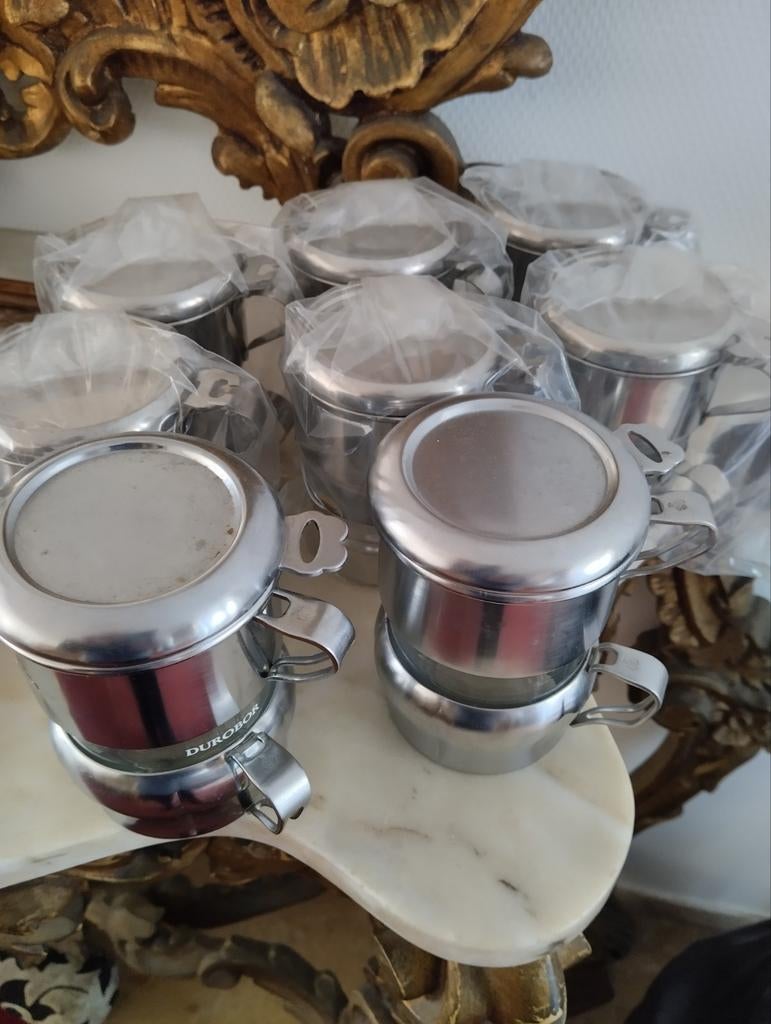 6+2 nieuw Retro inox koffie filters persoon, Verzenden, Inox