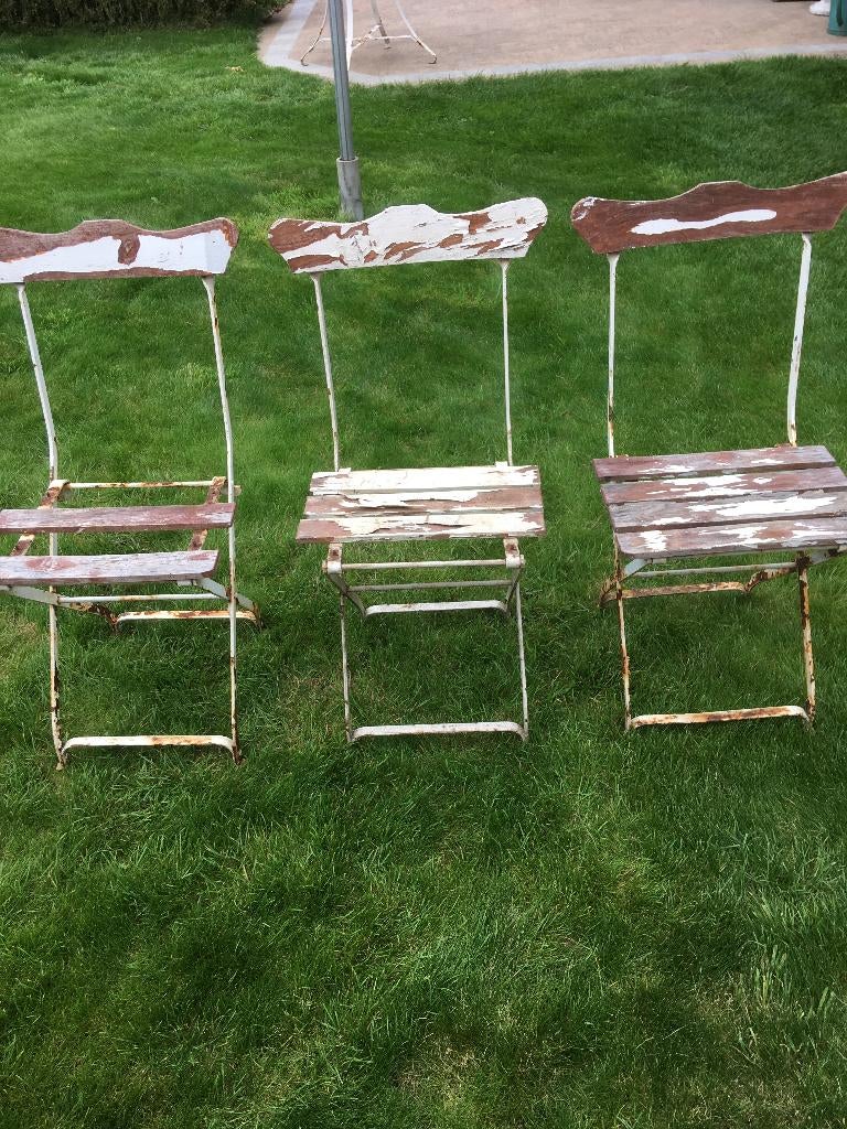 tuinstoelen, Ophalen, Gebruikt, Hout