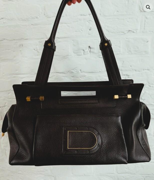 * Delvaux zwarte leren Benjamin PM schoudertas, Handtassen en Accessoires, Tassen | Schoudertassen, Zo goed als nieuw, Overige merken