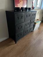 Zwarte staal ladekast, Ophalen, 100 tot 150 cm, 5 laden of meer, 100 tot 150 cm