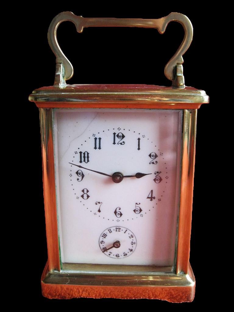 Vergulde 20ste eeuw officierenklok, Belgische origine., Ophalen