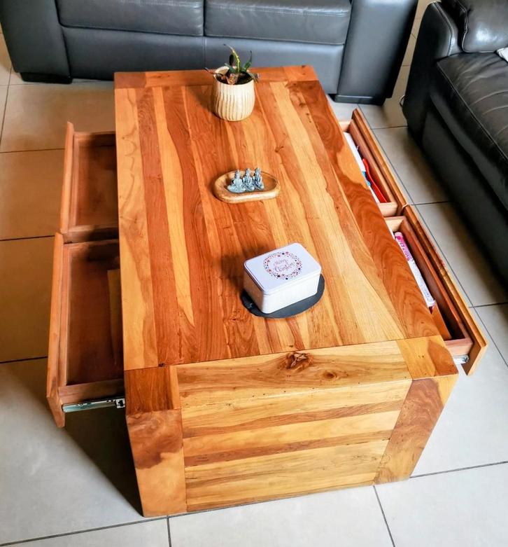 Salon tafel, Huis en Inrichting, Tafels | Salontafels, Minder dan 50 cm, 50 tot 100 cm, 100 tot 150 cm, Rechthoekig, Eikenhout