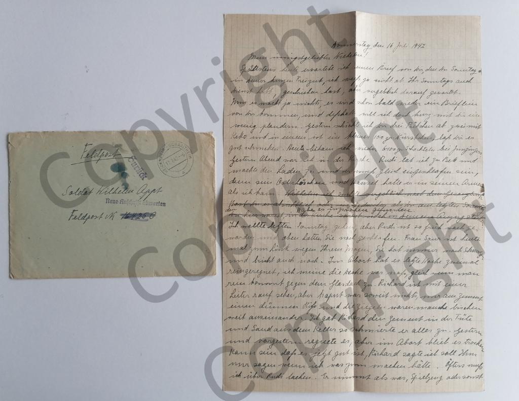Lettre Feldpost WWII (1942) – Courrier retourné "Zurück", Collections, Enlèvement ou Envoi, Autres, Autres types