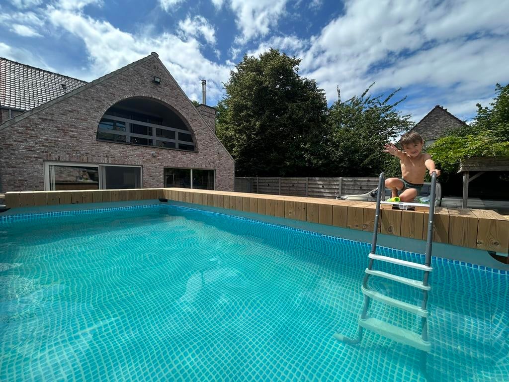 Compleet zwembad, Jardin & Terrasse, Piscines, 300 cm ou plus, Comme neuf, Enlèvement, 80 à 120 cm