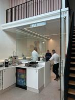 Glazen binnendeur met 4 glaswanden - Dorma draaideur, Ophalen, Zo goed als nieuw