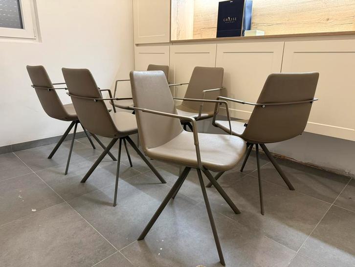 Joli Rafael Eetkamerstoelen (6 stuks), Maison & Meubles, Chaises, Comme neuf, Cinq, Six Chaises ou plus, Cuir, Métal, Tissus, Autres matériaux