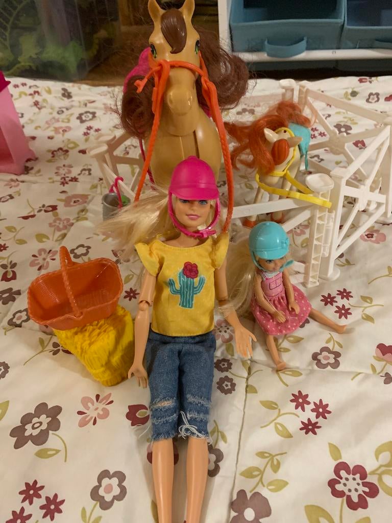 Barbie set paardrijden, Kinderen en Baby's, Speelgoed | Poppen, Ophalen, Zo goed als nieuw, Barbie