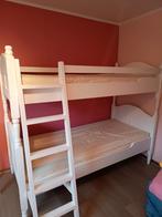 Lits twin ou superposés en bois patine blanc, Ophalen, Wit, Tweepersoons, 200 cm