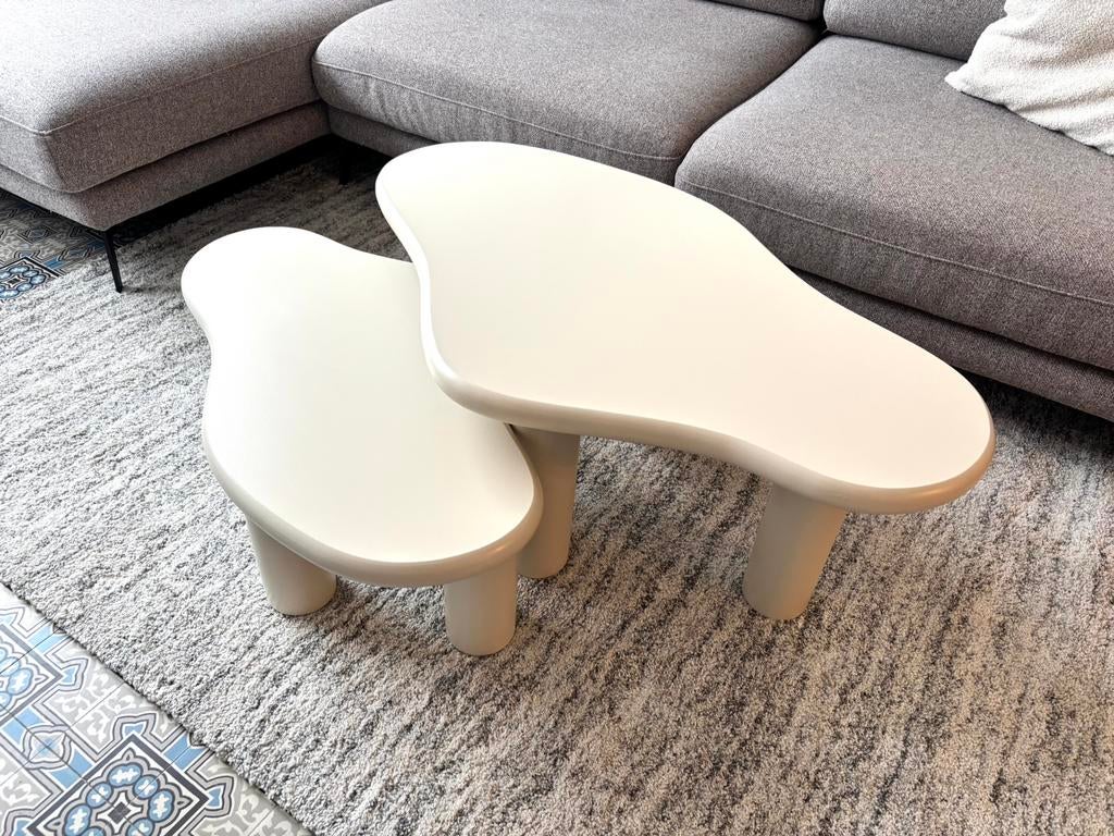 Prachtige Organische Salontafel - set van 2 - Nieuw 2 Tafels, Huis en Inrichting, Tafels | Salontafels, Nieuw, 50 tot 75 cm, 50 tot 100 cm