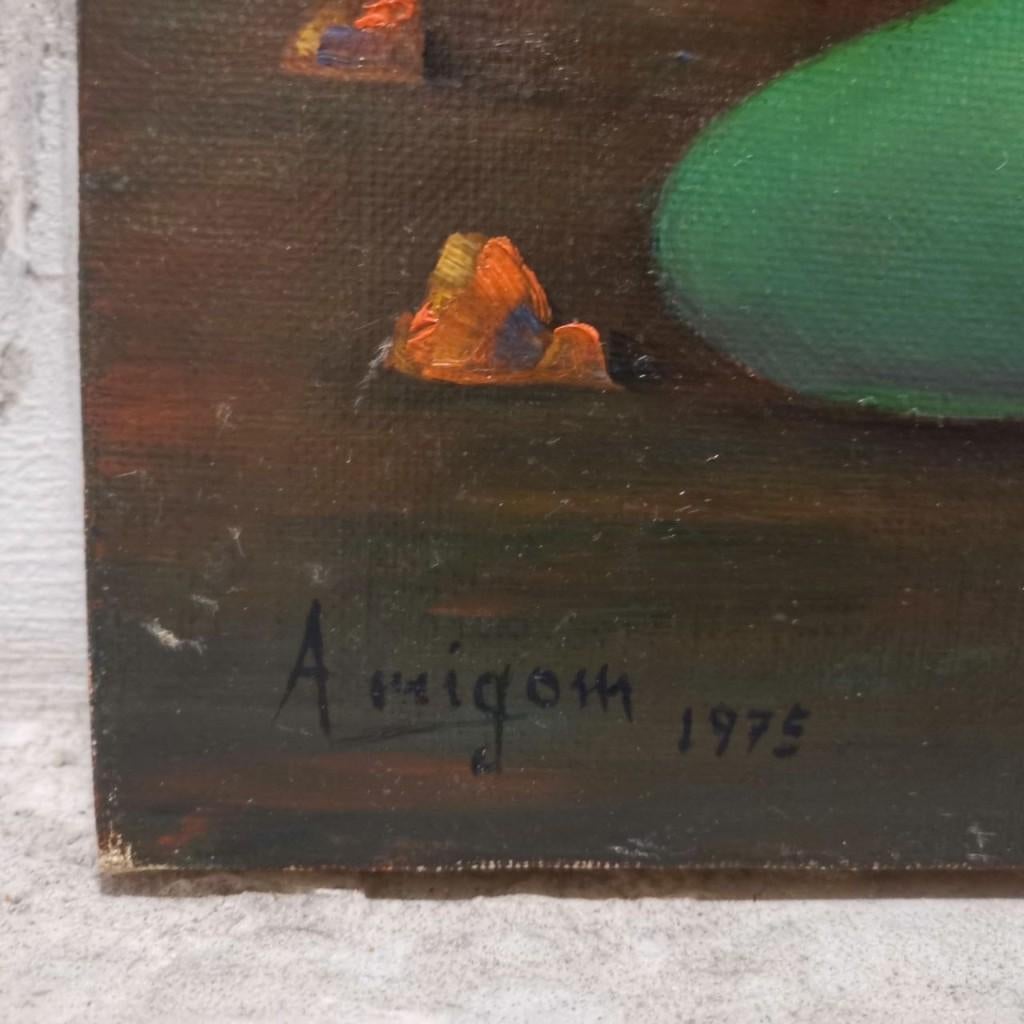 Composition à trois têtes de femmes (1975) -Albert Migom, Antiquités & Art, Enlèvement