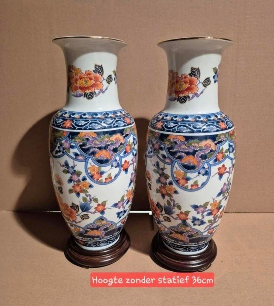 2 Chinese vazen op voet, Huis en Inrichting, Ophalen of Verzenden