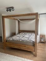 Bed te koop voor 450 EUR, Huis en Inrichting, Slaapkamer | Bedden, Ophalen, Gebruikt, Bruin, Tweepersoons