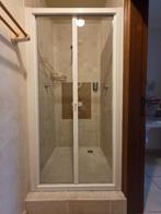 Douche-plooideur in wit, Doe-het-zelf en Bouw, Sanitair, Ophalen, Gebruikt, Glas, Douche