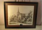 Mooie Litho 'Oude Kerk in het Dorp' - Anton, Antiek en Kunst, Kunst | Litho's en Zeefdrukken, Ophalen of Verzenden
