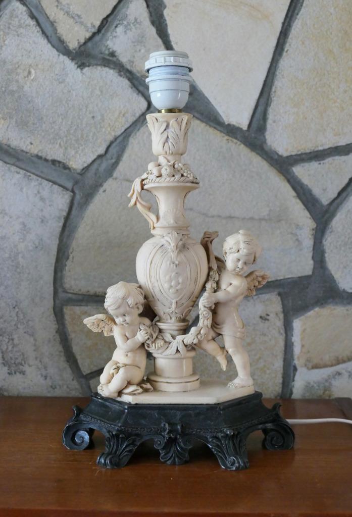 lampe 1950 oxolyte de Santini (Italie), décor Putti, Antiek en Kunst, Antiek | Verlichting, Ophalen of Verzenden