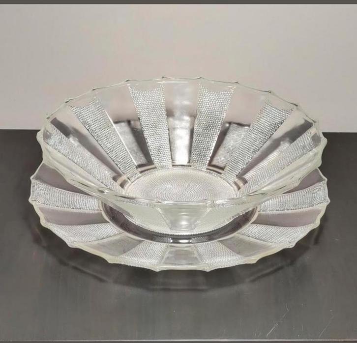 Art-déco coupe met onderschotel, Antiek en Kunst, Antiek | Glaswerk en Kristal, Ophalen of Verzenden