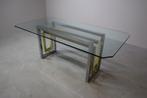 Vintage Chrome and Brass Dining Table by Zevi, Italy, 1970s, Ophalen