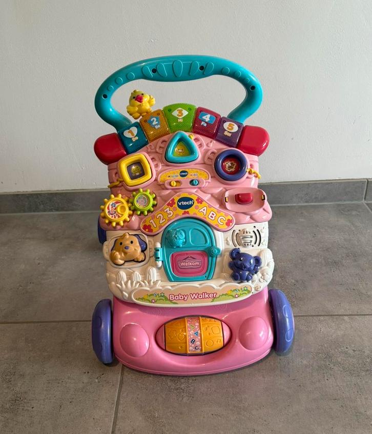 Vtech baby walker loopwagen roze - nu voor €5, Kinderen en Baby's, Speelgoed | Vtech, Zo goed als nieuw, 6 maanden tot 2 jaar
