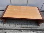Table salon vintage structure métal et plateau en bois plein, Ophalen, Gebruikt, 100 tot 150 cm, 50 tot 100 cm