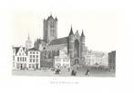 1844 - Gent - de Sint-Niklaaskerk, Antiek en Kunst, Kunst | Etsen en Gravures, Verzenden