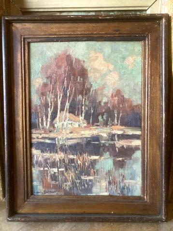 Peinture paysage impressionniste XXe beschikbaar voor biedingen